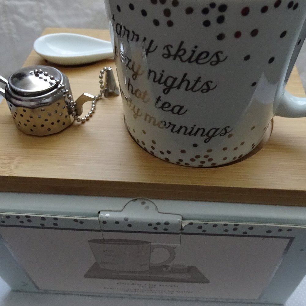Indigo Starry Skies Cozy Nights Hot Tea Frosty Mornings Tea Set